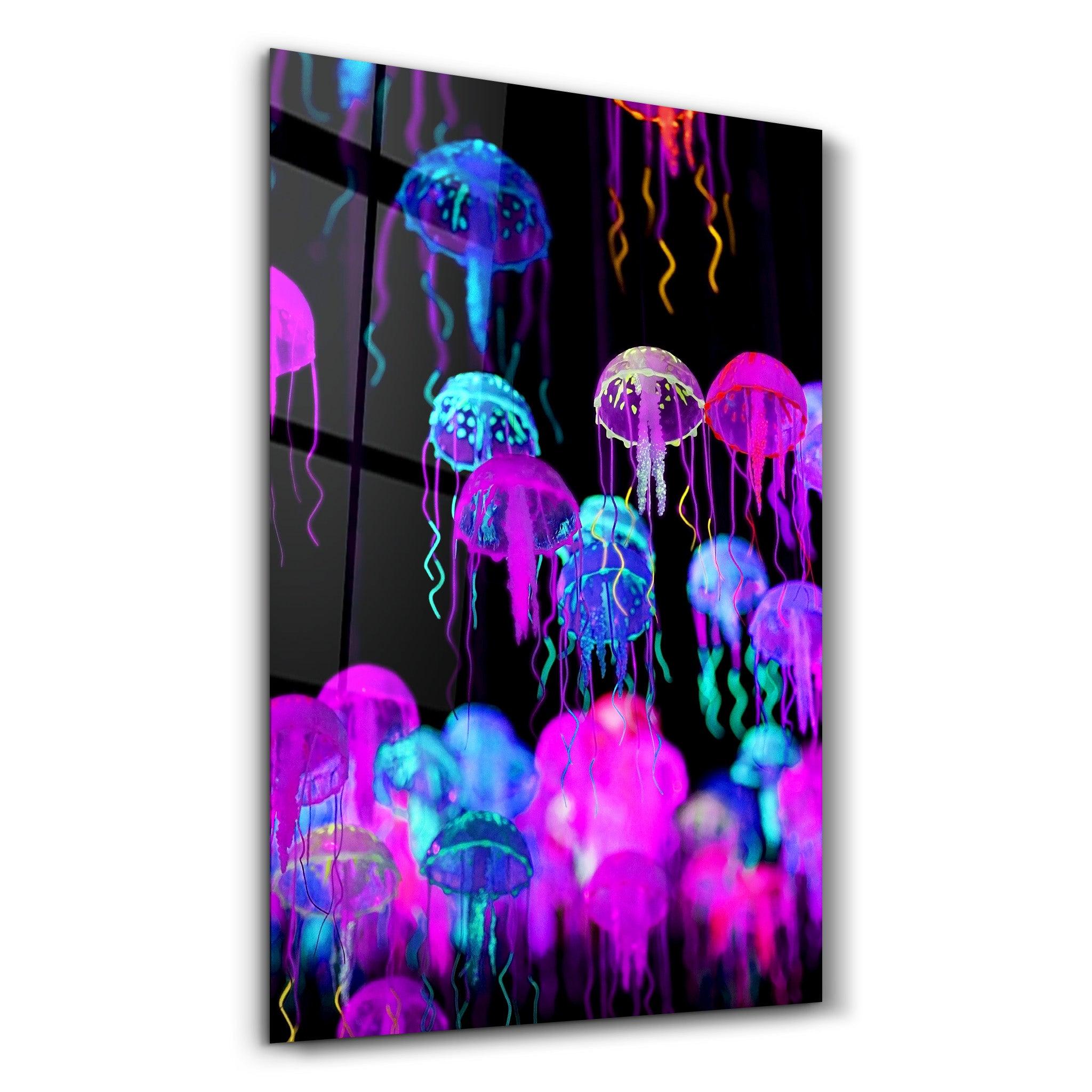 Jellyfish | Glass Wall Art - Artdesigna