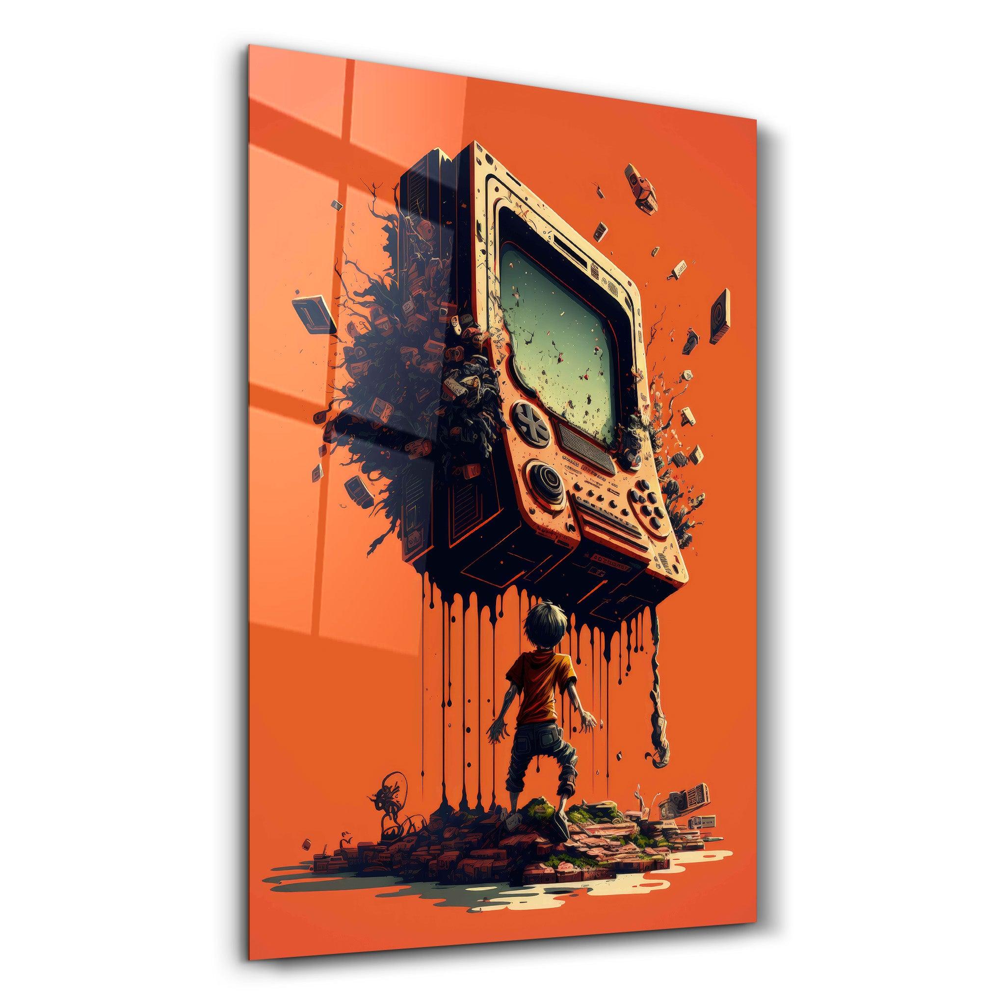 Gamer Boy Adventure | Secret World Collection Glass Wall Art - Artdesigna