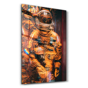 Blurry Astronaut | Designer's Collection Glass Wall Art - Artdesigna