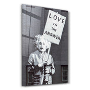 Banksy - Love is the Answer V2 | Designer's Collection Glass Wall Art - Artdesigna