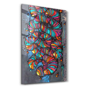 Eyes Abstract | Designer's Collection Glass Wall Art - Artdesigna