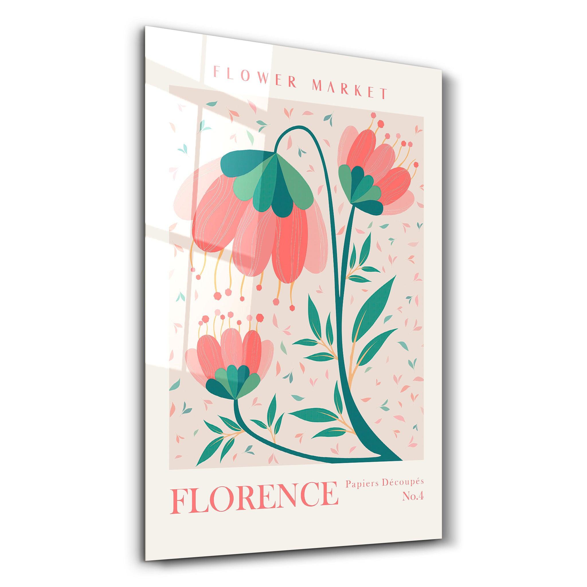 Flower Market No:4 Florence | Gallery Print Collection Glass Wall Art - Artdesigna