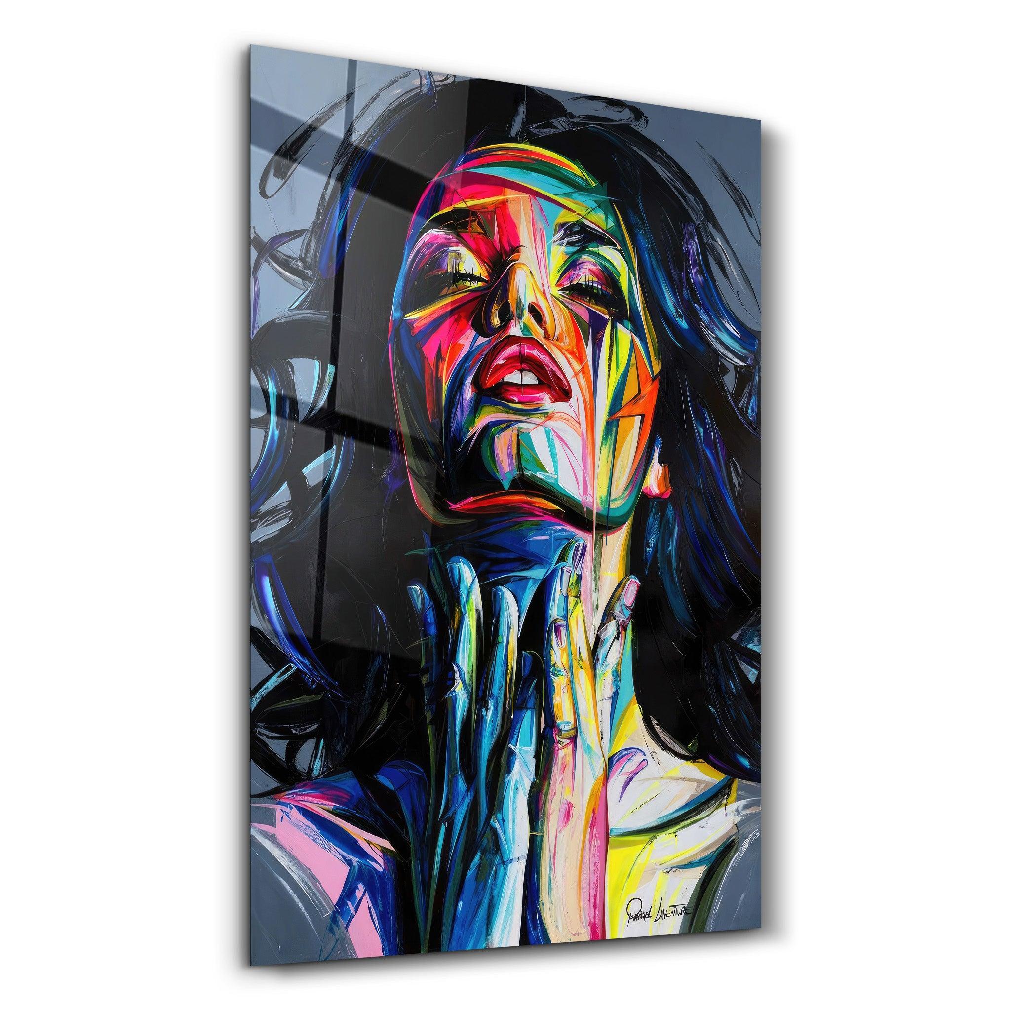 Close Your Eyes | Designer's Collection Glass Wall Art - Artdesigna