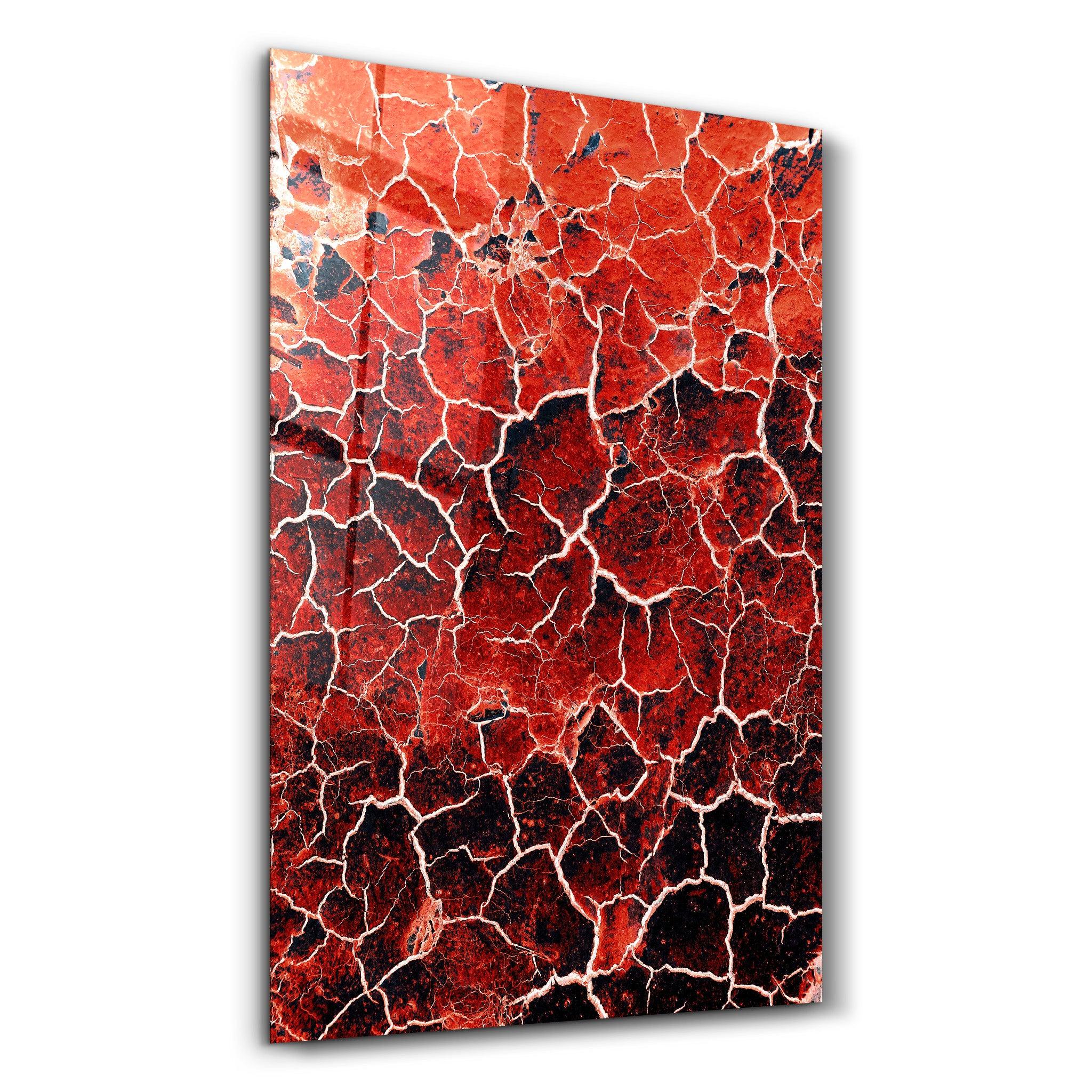 Red Crack | Designer's Collection Glass Wall Art - Artdesigna