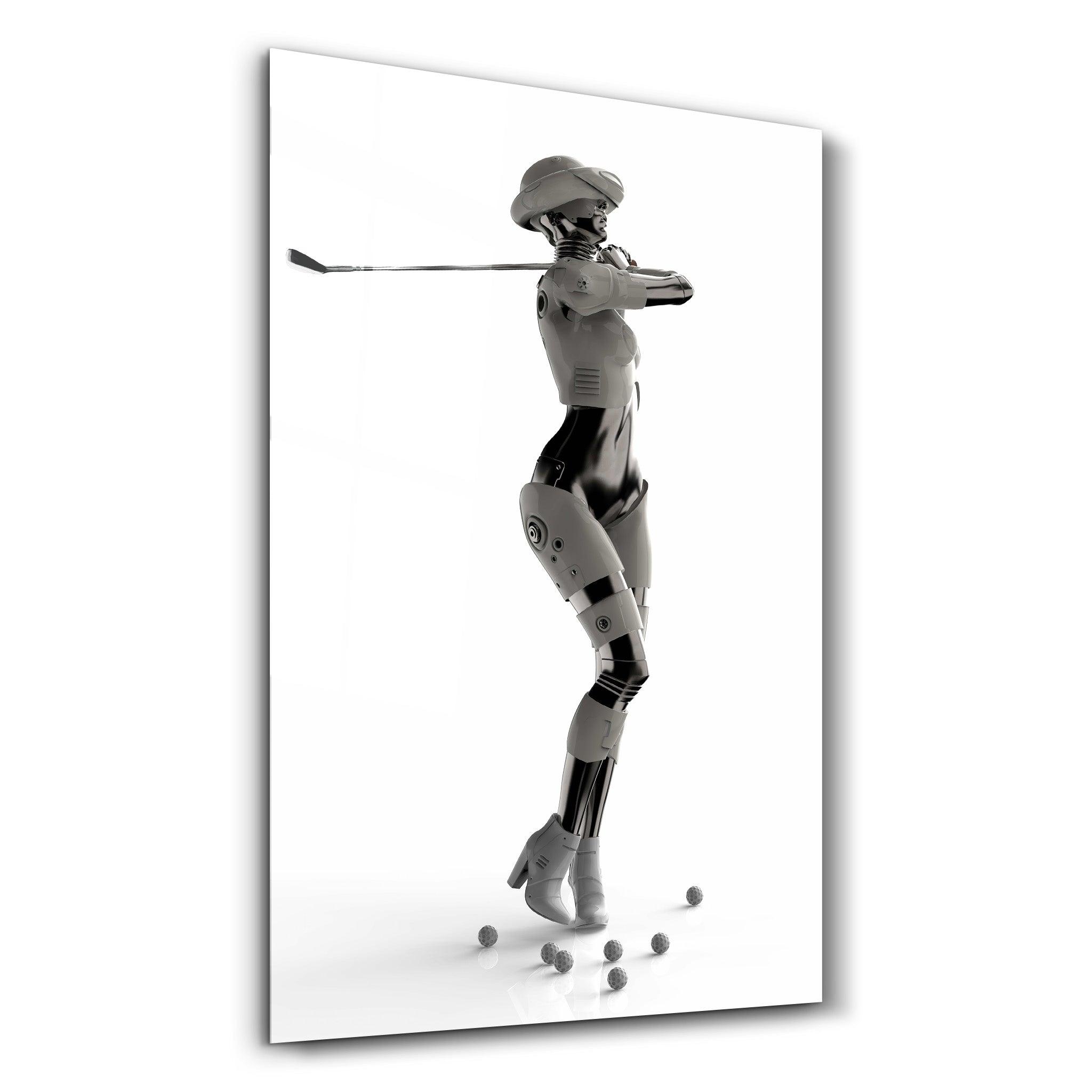 RoboGirlz5 | Designer's Collection Glass Wall Art - Artdesigna