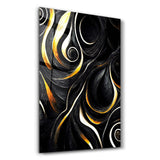 Golden Black Wood | Glass Wall Art