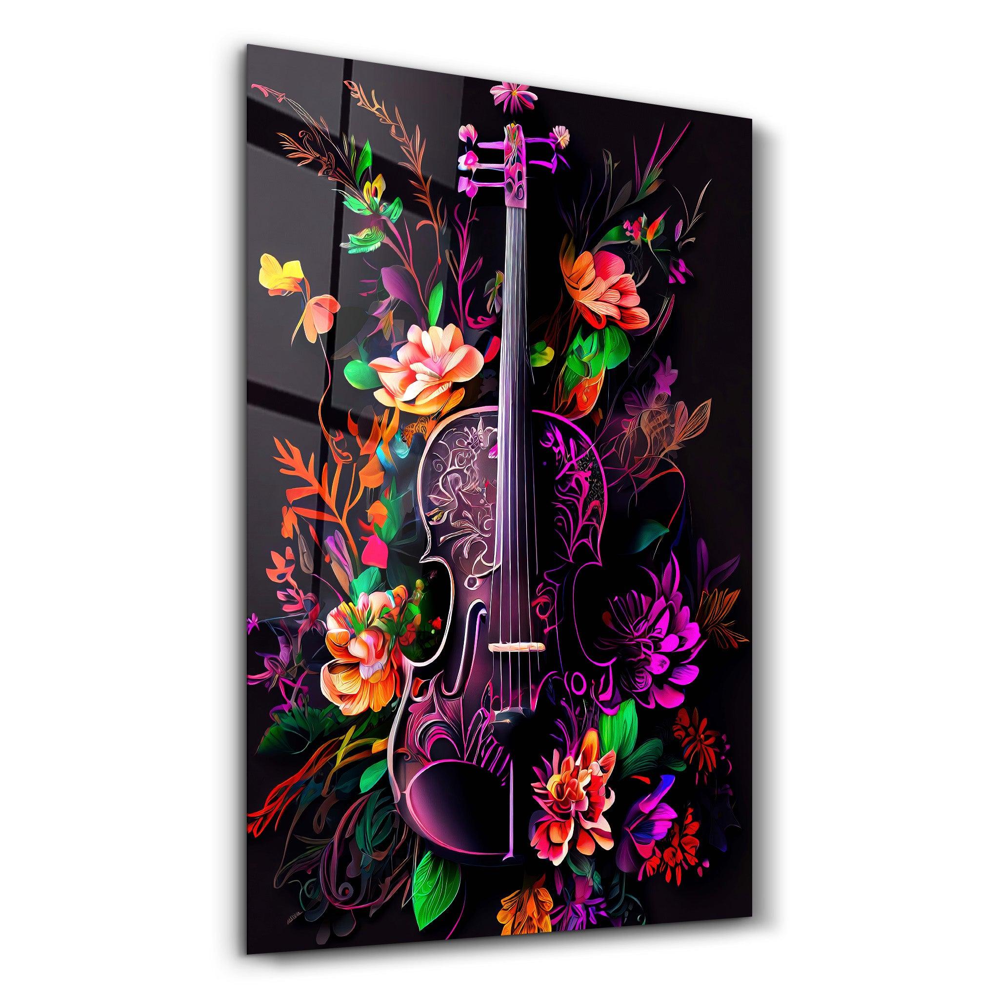 Violin | Secret World Collection Glass Wall Art - Artdesigna