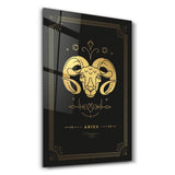 ARIES | Black Zodiac Collection Glass Wall Art