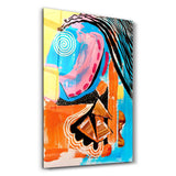 Abstract Weird Face Oil Painting | Glass Wall Art