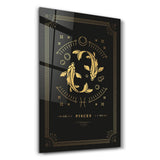 PISCES | Black Zodiac Collection Glass Wall Art