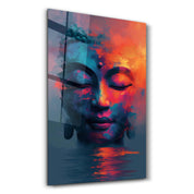 Buddha Oil Painting Style | Designers Collection Glass Wall Art - Artdesigna