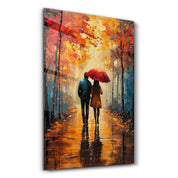 Walkin in the Rain | Glass Wall Art - Artdesigna