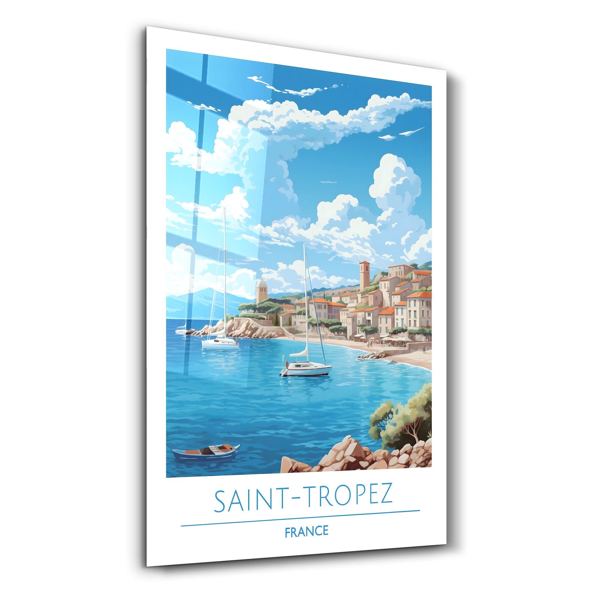 Saint-Tropez France-Travel Posters | Glass Wall Art - Artdesigna