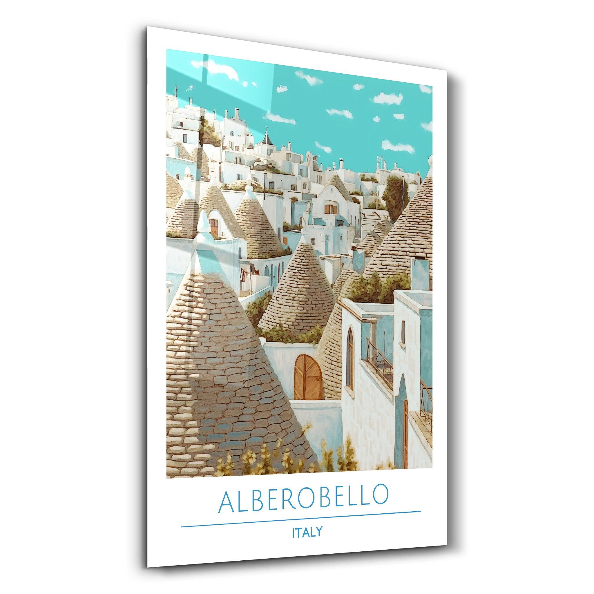 Alberobello Italy-Travel Posters | Glass Wall Art - Artdesigna