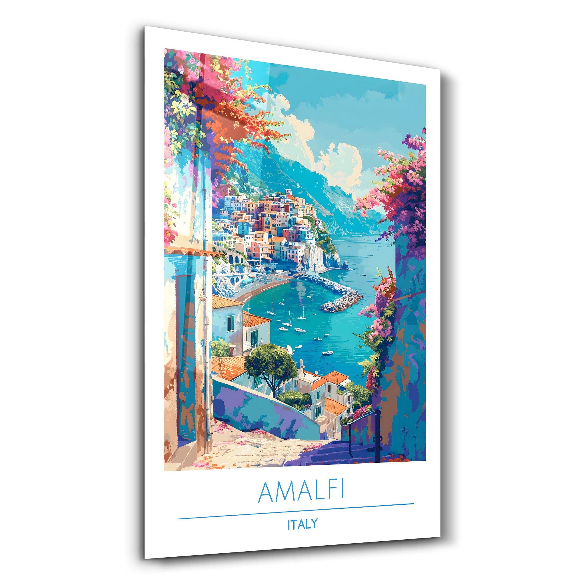 Amalfi Italy-Travel Posters | Glass Wall Art - Artdesigna