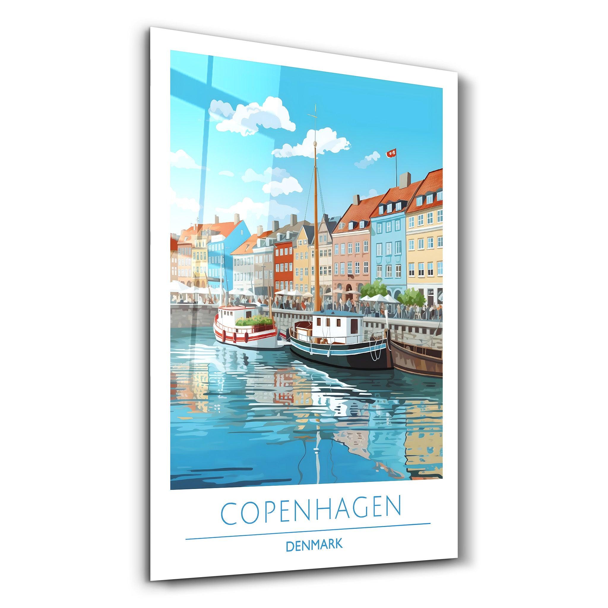 Copenhagen Denmark-Travel Posters | Glass Wall Art - Artdesigna