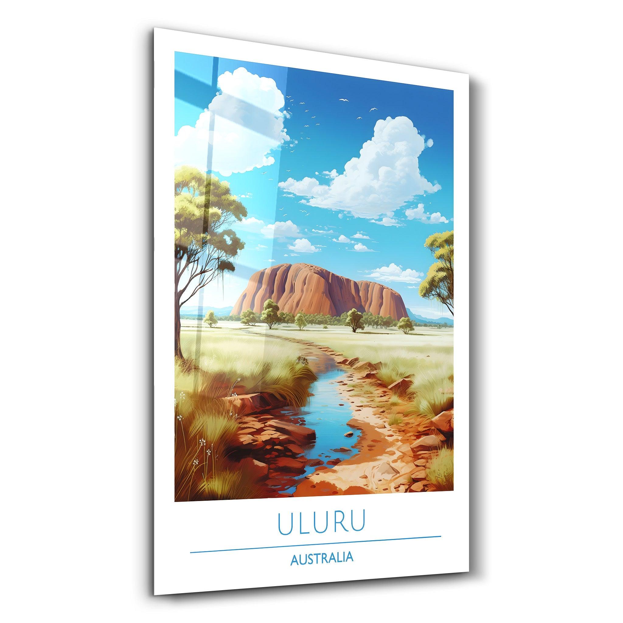 Uluru Australia-Travel Posters | Glass Wall Art - Artdesigna