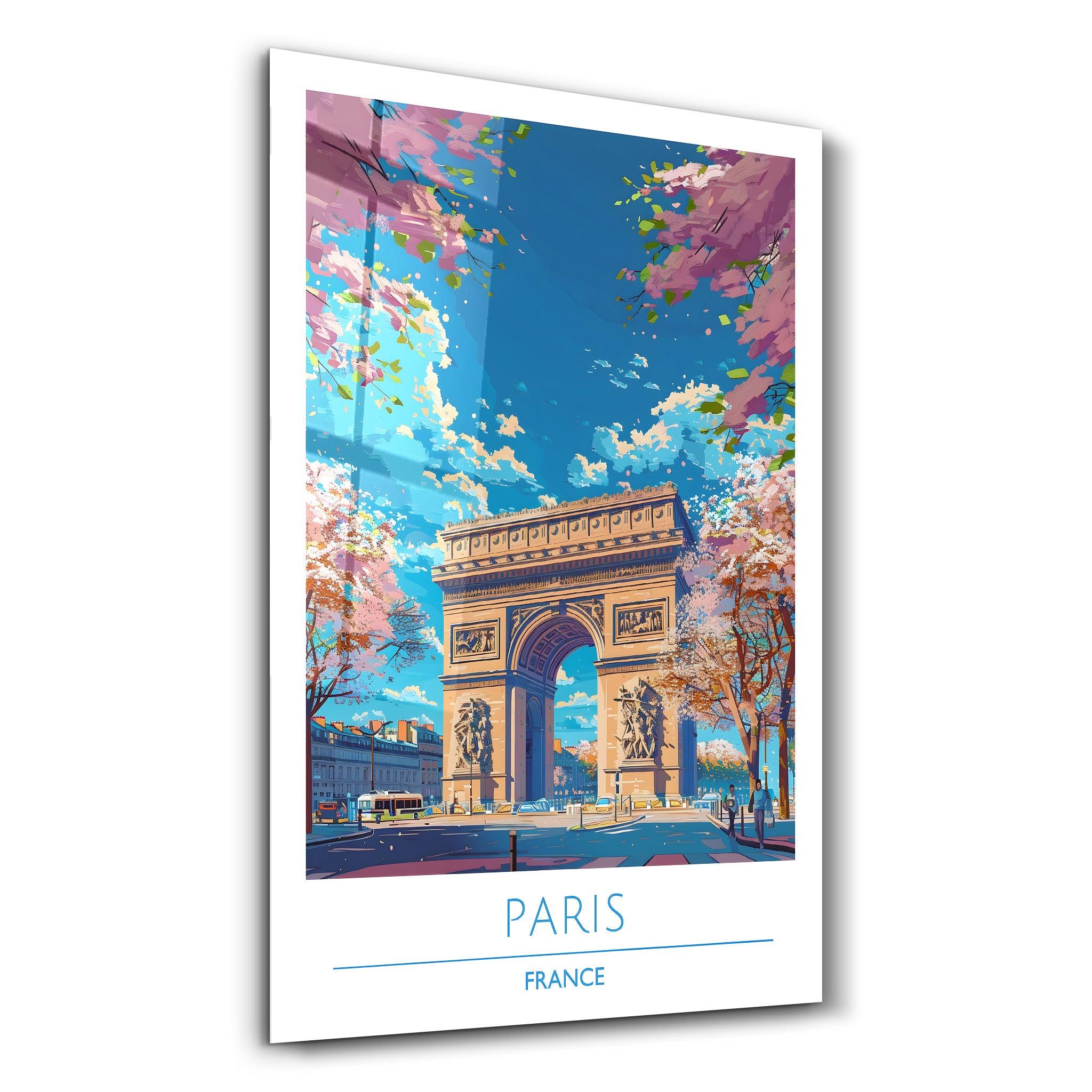 Paris France-Travel Posters | Glass Wall Art - Artdesigna