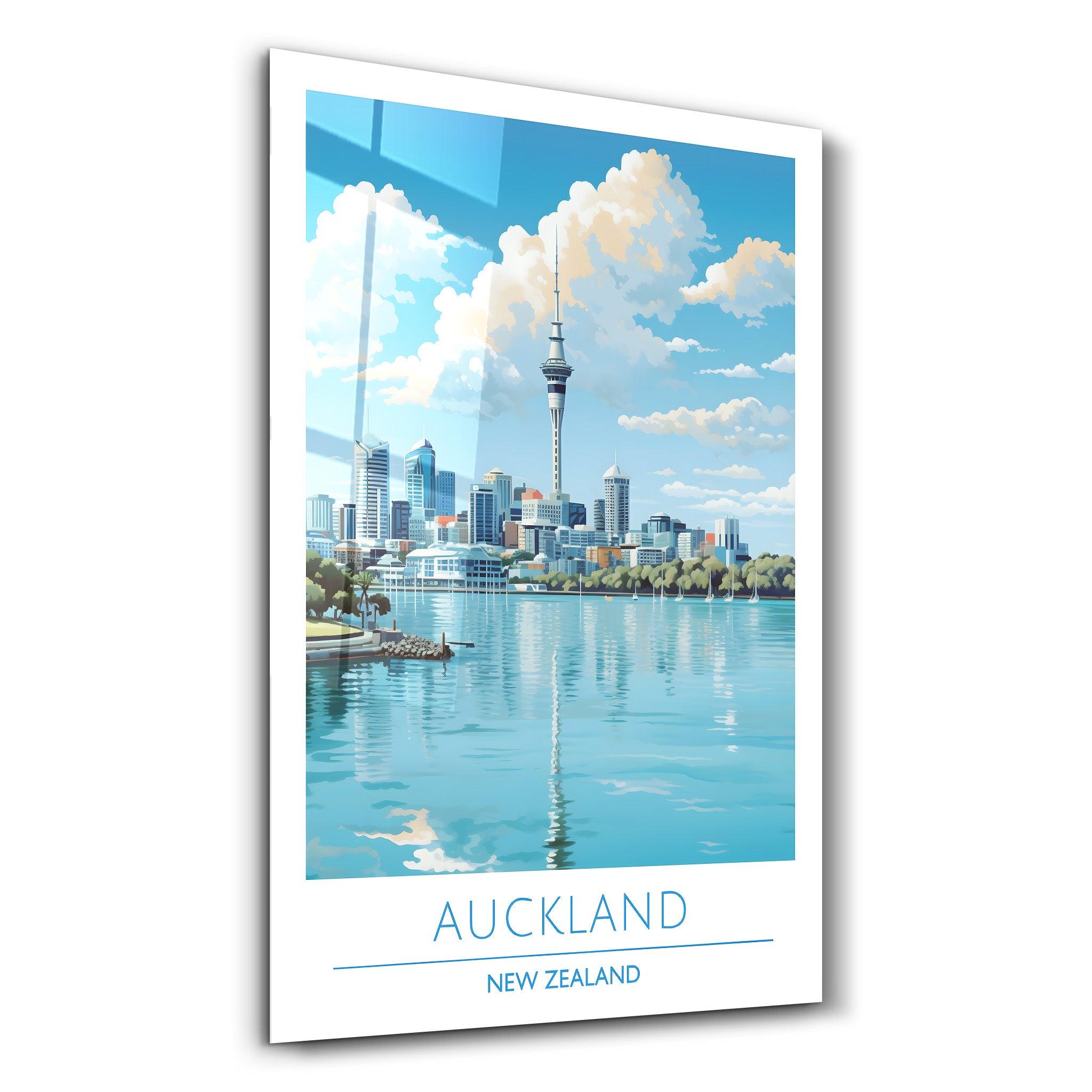 Auckland New Zealand-Travel Posters | Glass Wall Art - Artdesigna