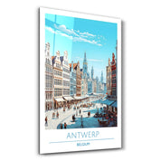 Antwerp Belgium-Travel Posters | Glass Wall Art - Artdesigna