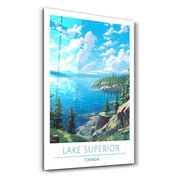 Lake Superior Canada-Travel Posters | Glass Wall Art - Artdesigna