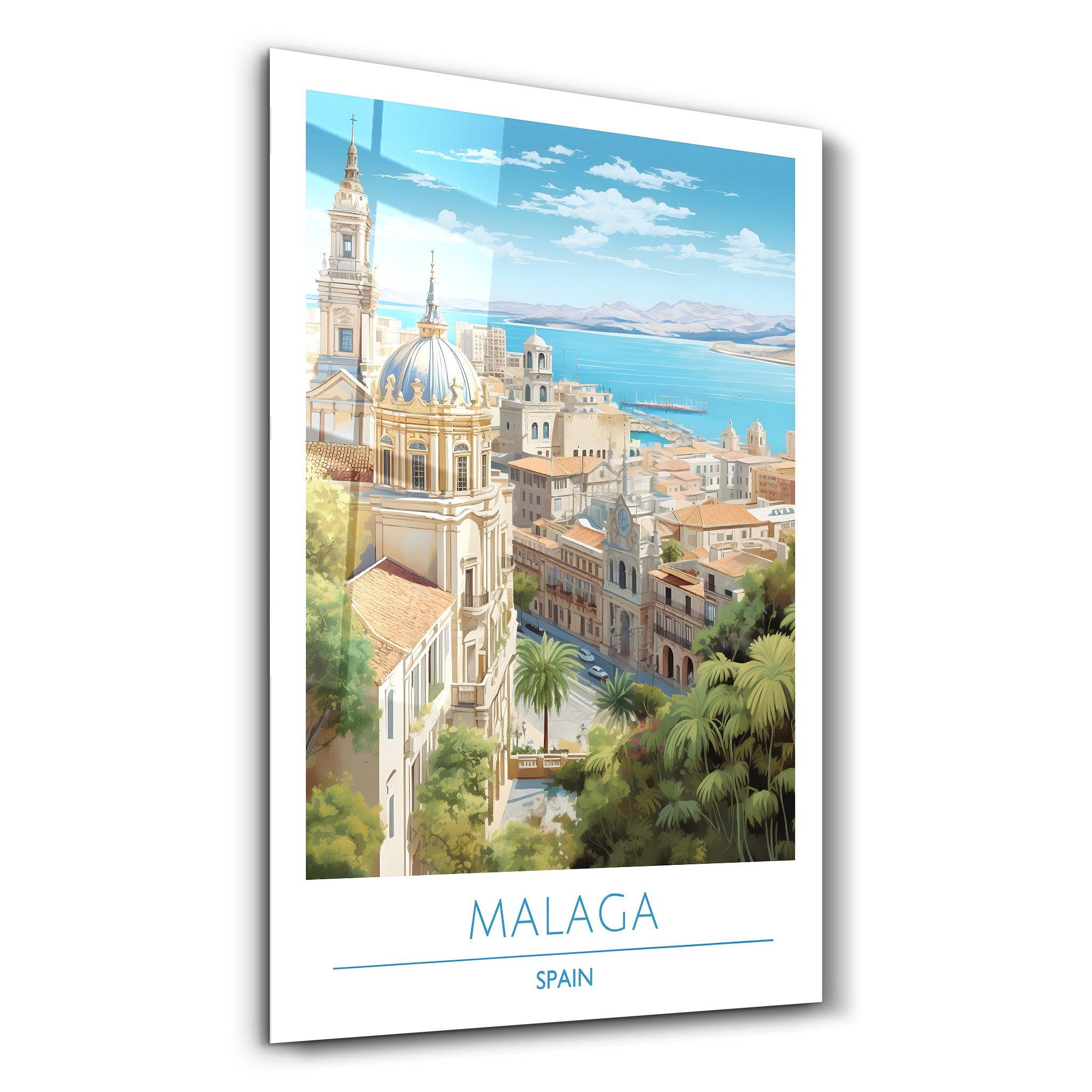 Malaga Spain-Travel Posters | Glass Wall Art - Artdesigna