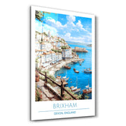 Brixham-Devon England-Travel Posters | Glass Wall Art - Artdesigna