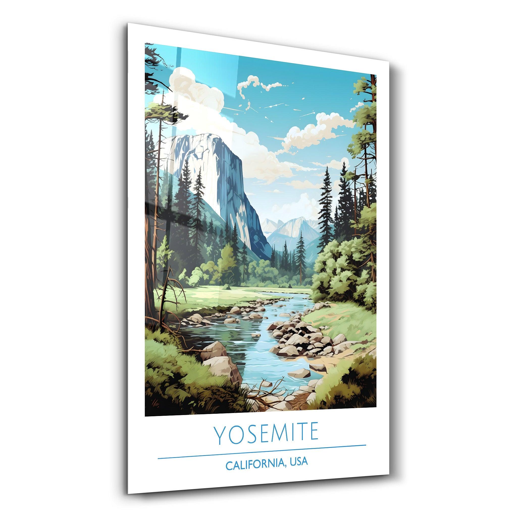 Yosemite-California USA-Travel Posters | Glass Wall Art - Artdesigna