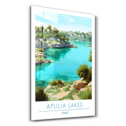 Apulia Lakes Italy-Travel Posters | Glass Wall Art - Artdesigna