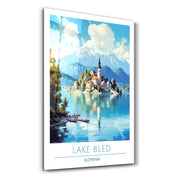 Lake Bled Slovenia-Travel Posters | Glass Wall Art - Artdesigna