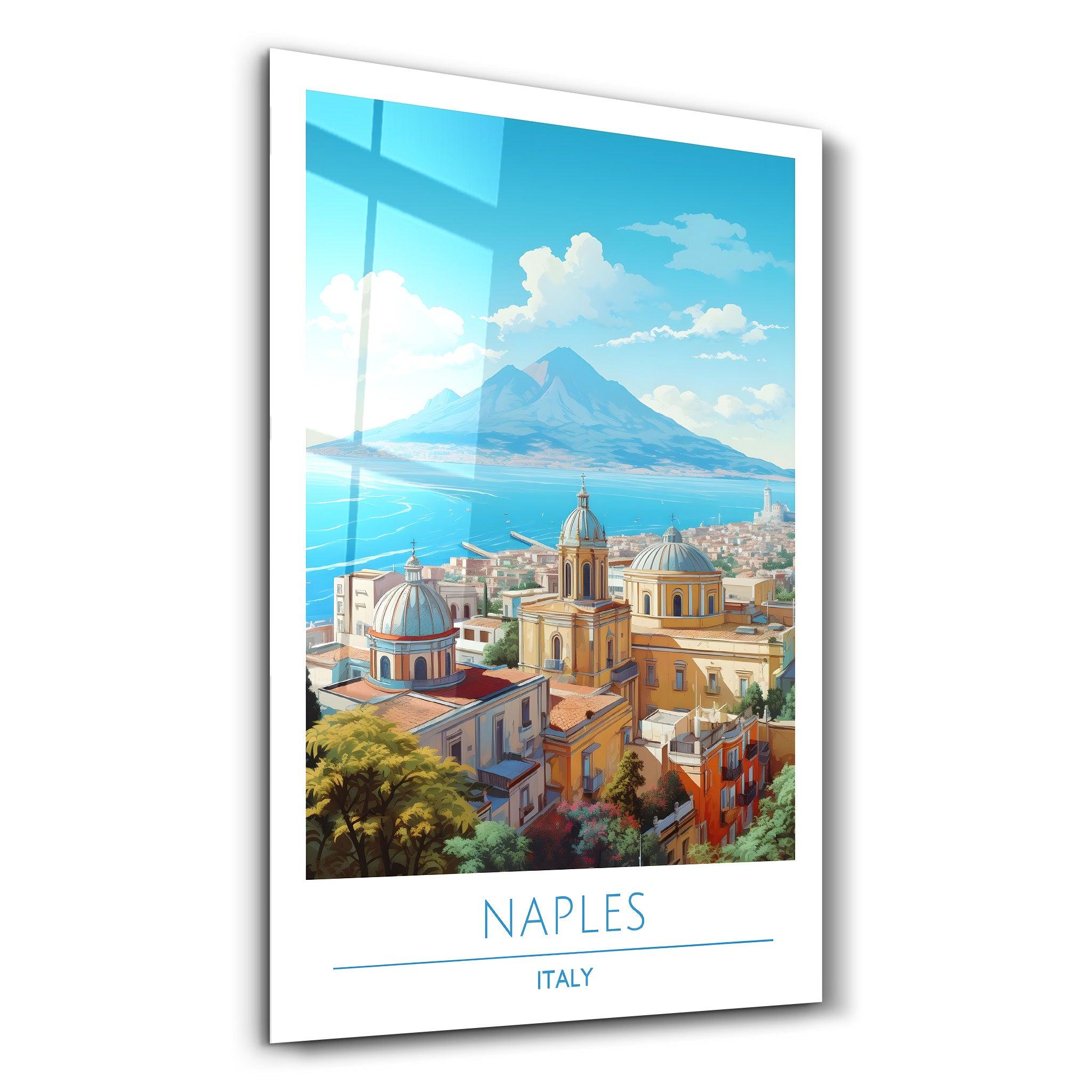 Naples Italy 2-Travel Posters | Glass Wall Art - Artdesigna