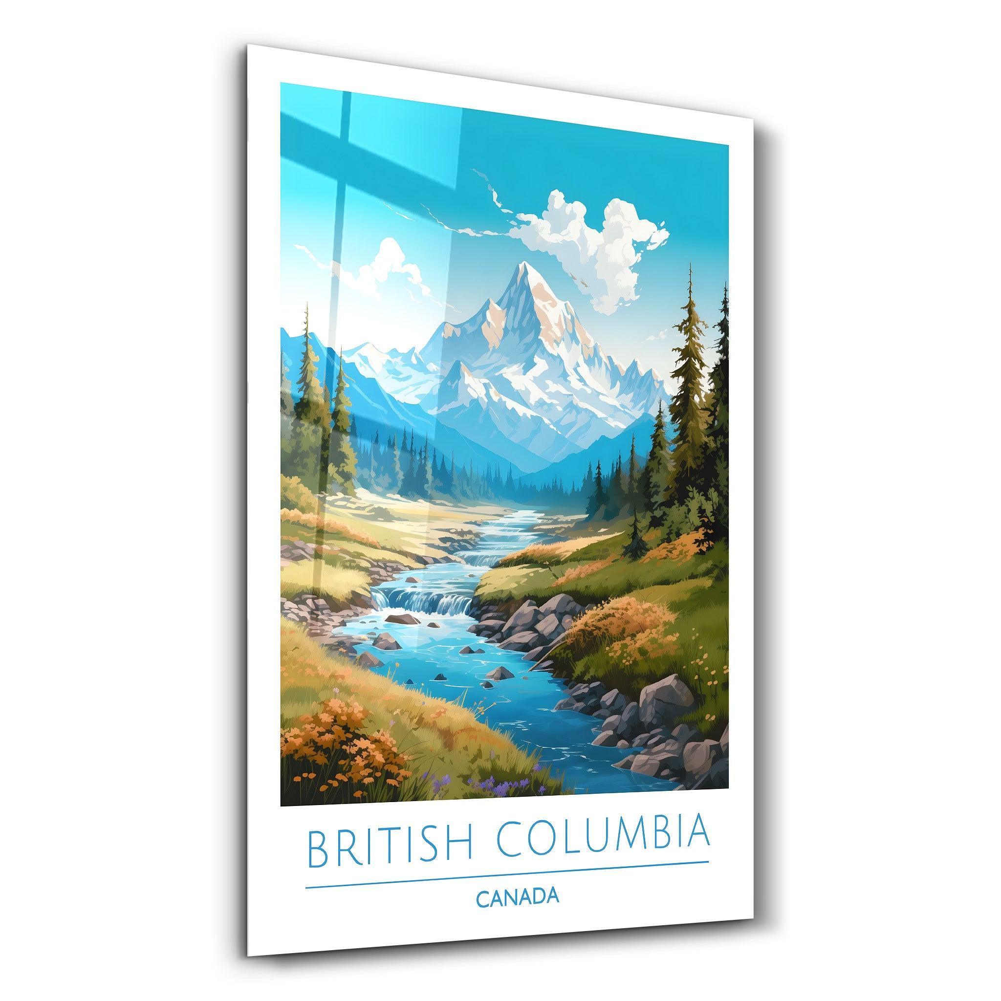 British Columbia Canada-Travel Posters | Glass Wall Art - Artdesigna