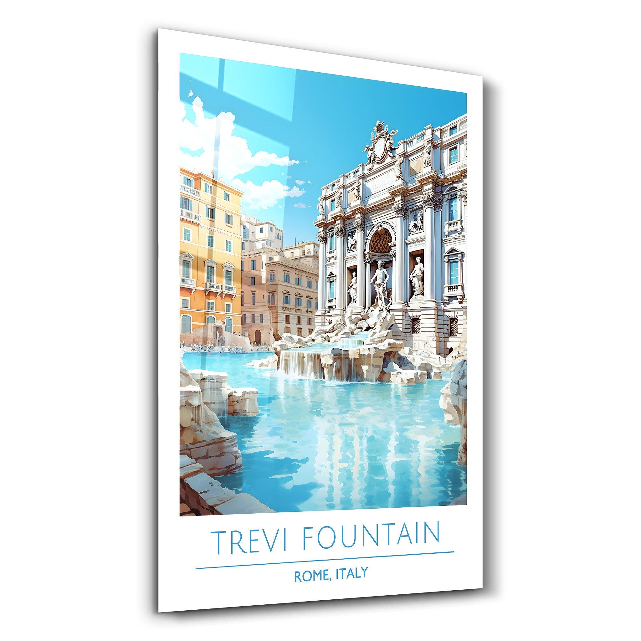 Trevi Fountain-Rome Italy-Travel Posters | Glass Wall Art - Artdesigna