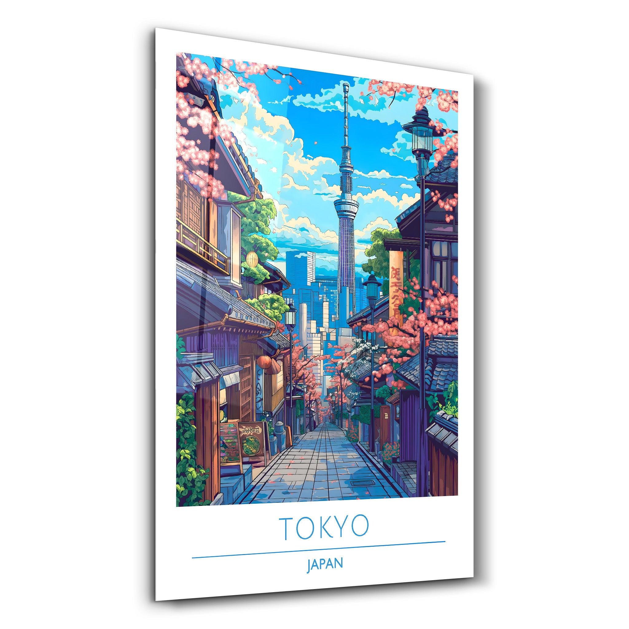 Tokyo Japan-Travel Posters | Glass Wall Art - Artdesigna