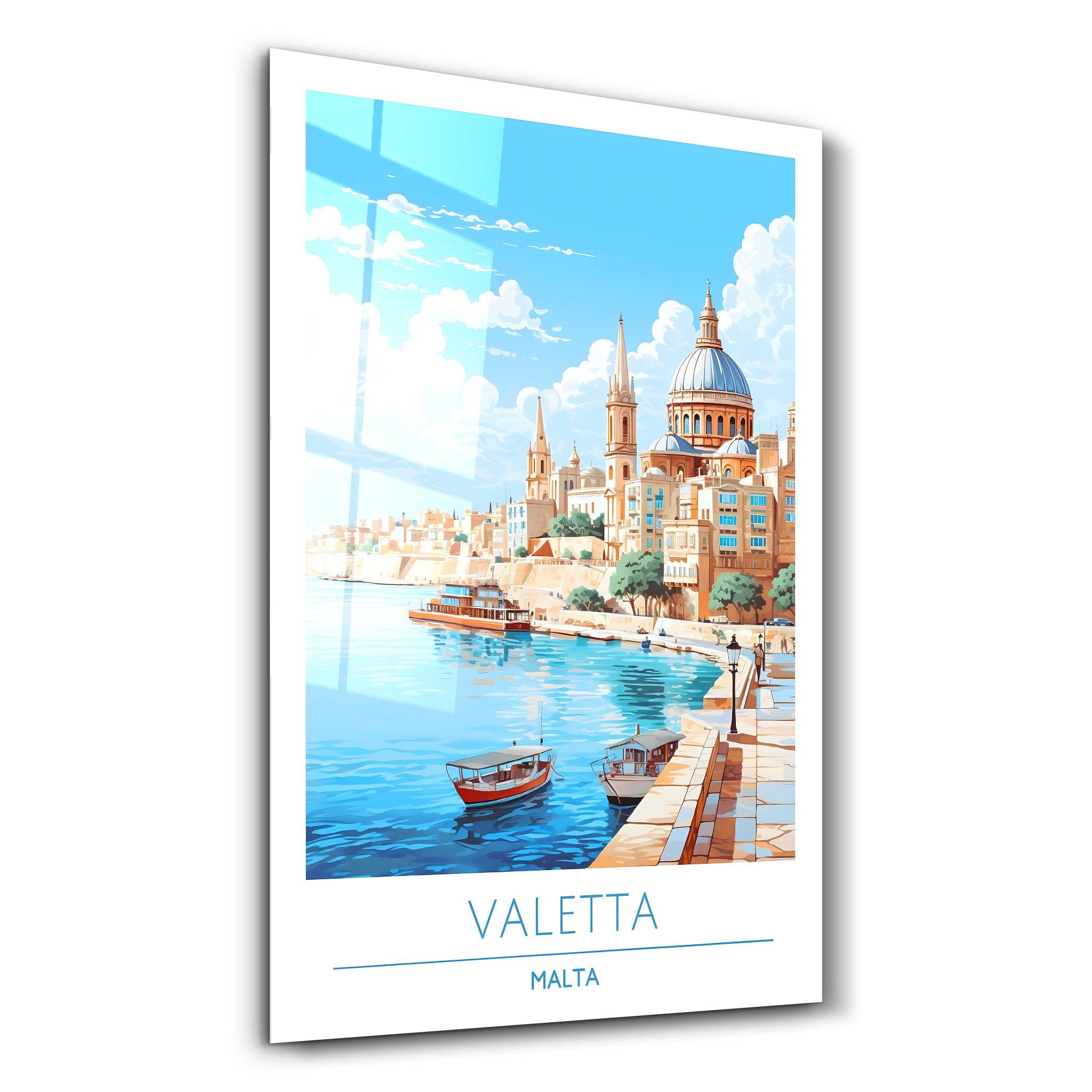 Valetta Malta-Travel Posters | Glass Wall Art - Artdesigna