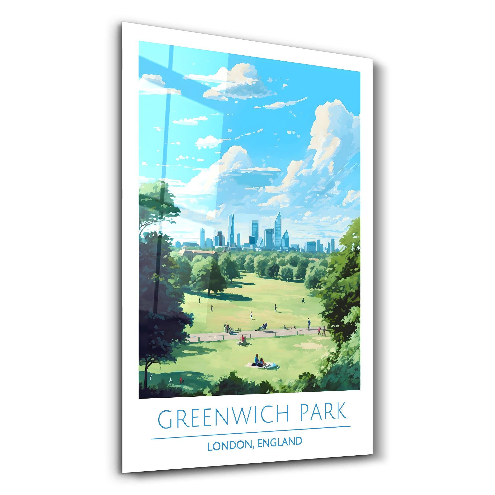 Greenwich Park-London England-Travel Posters | Glass Wall Art - Artdesigna