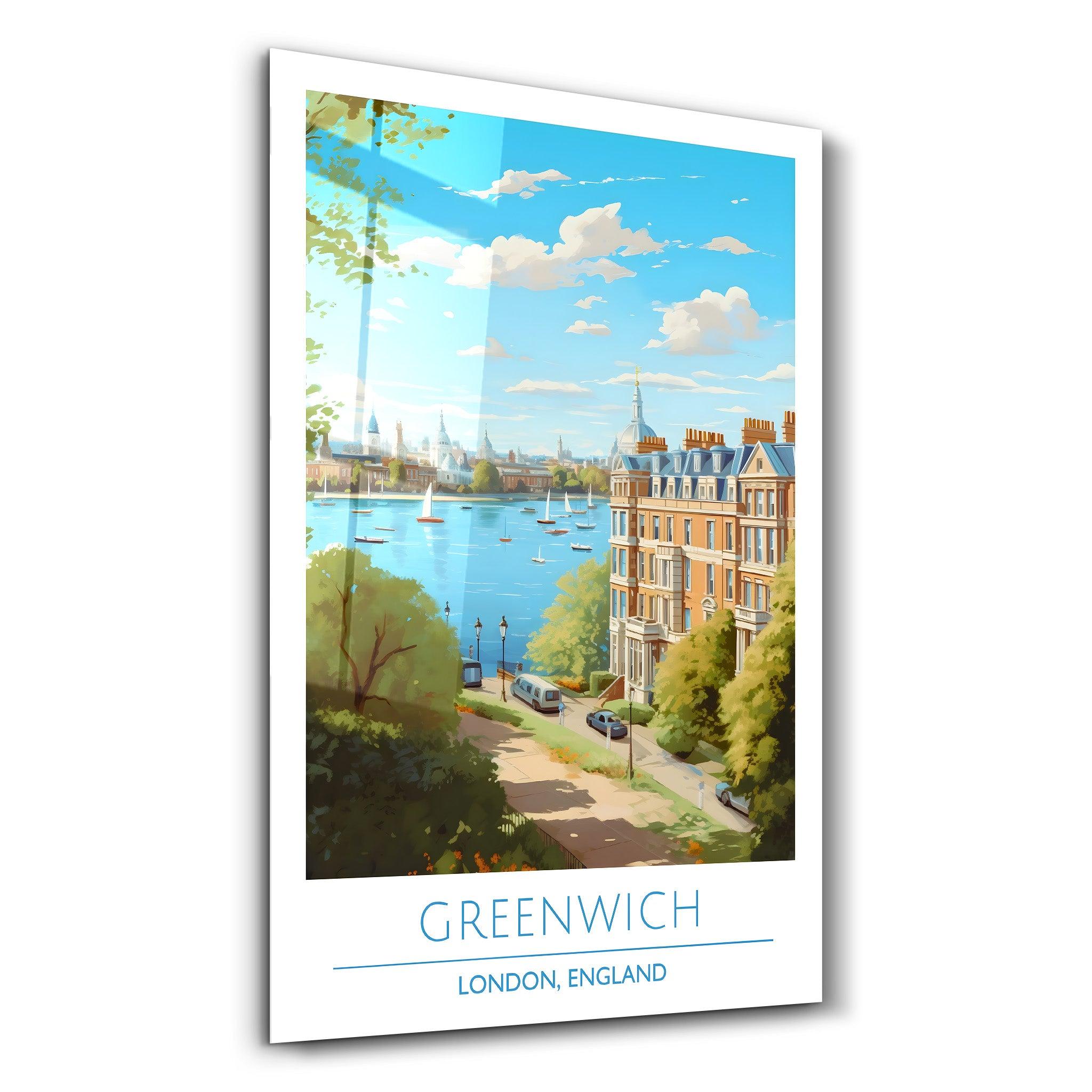 Greenwich-London England-Travel Posters | Glass Wall Art - Artdesigna