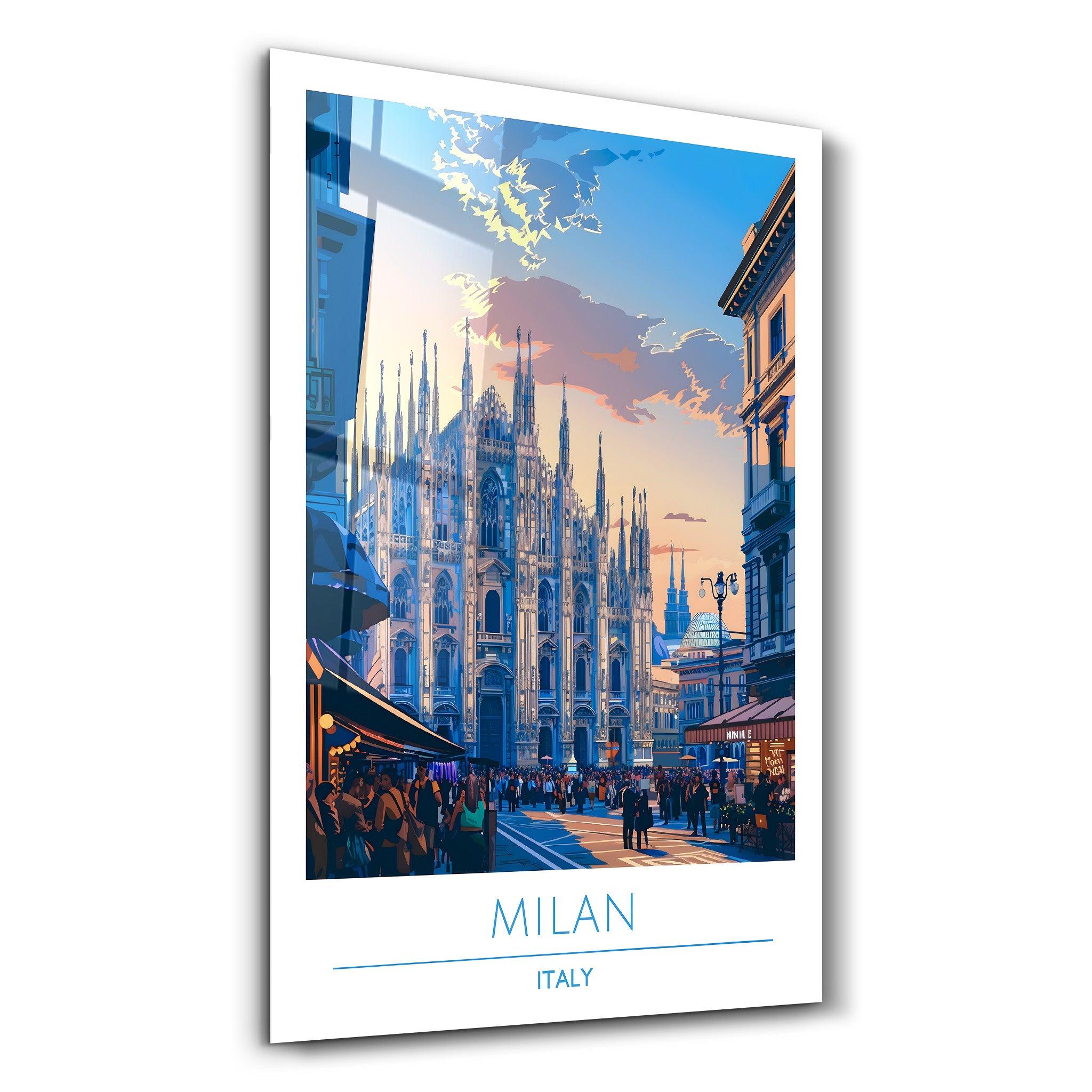 Milan Italy-Travel Posters | Glass Wall Art - Artdesigna