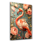 Beautiful Flamingo Pastel Tones - Glass Wall Art - Artdesigna