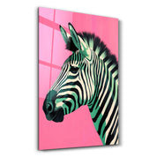 Zebra Pink - Glass Wall Art - Artdesigna