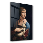 Leonardo da Vinci's Lady with an Ermine (1490) | Glass Wall Art - Artdesigna