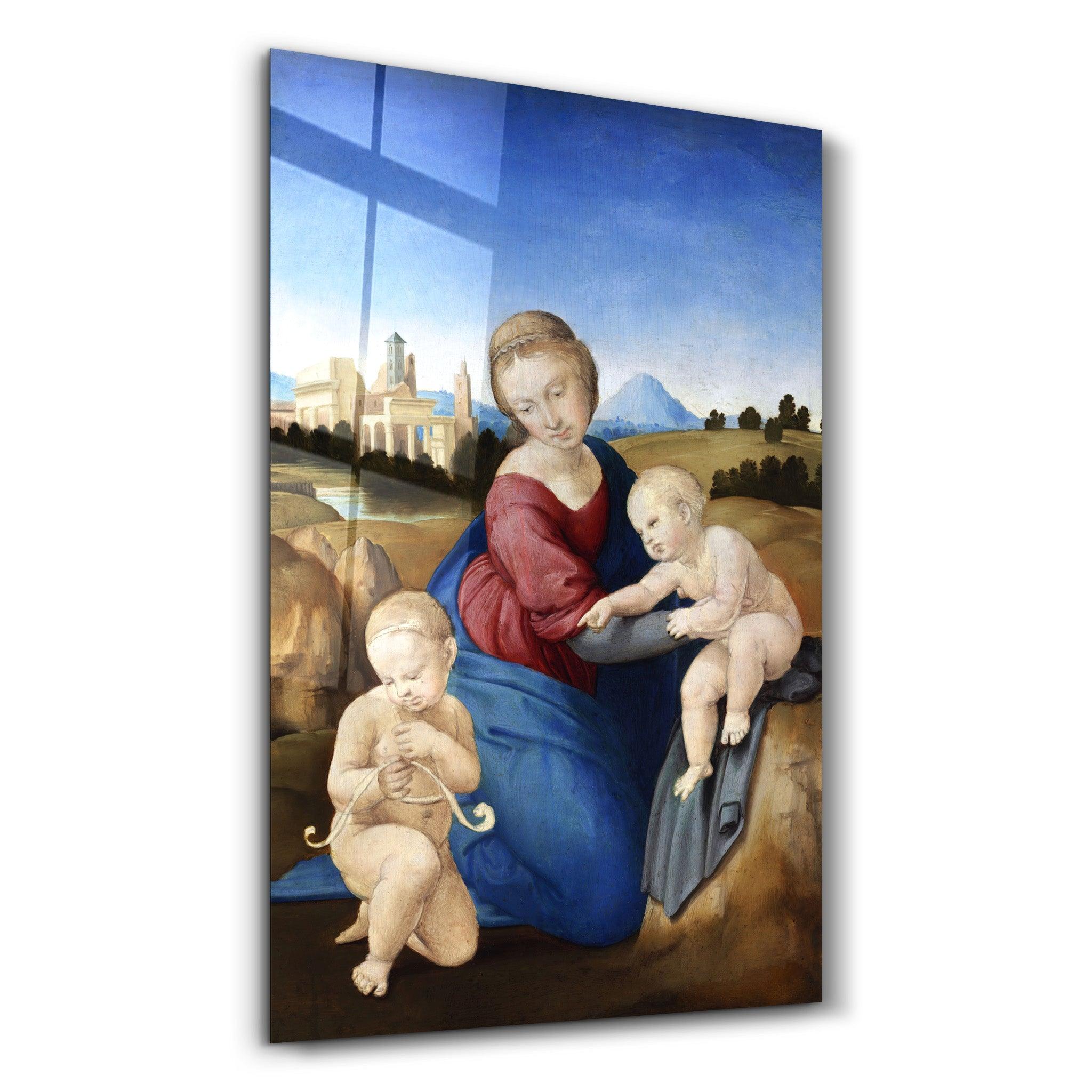 Raphael's Madonna and Child with the Infant Saint John (1508) | Glass Wall Art - Artdesigna