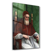 Raphael's Portrait of Pope Julius II (1511) | Glass Wall Art - Artdesigna