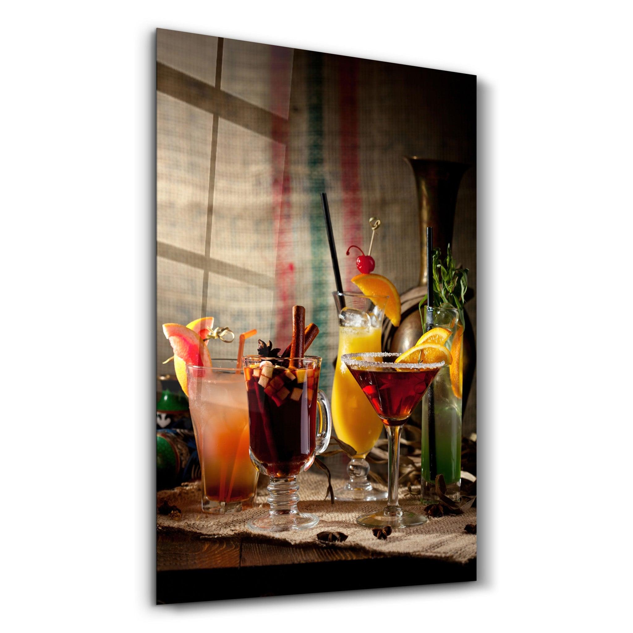 Cocktails | Glass Wall Art - Artdesigna