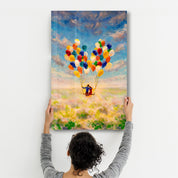 Abstract Colorful Baloons | Glass Wall Art - Artdesigna