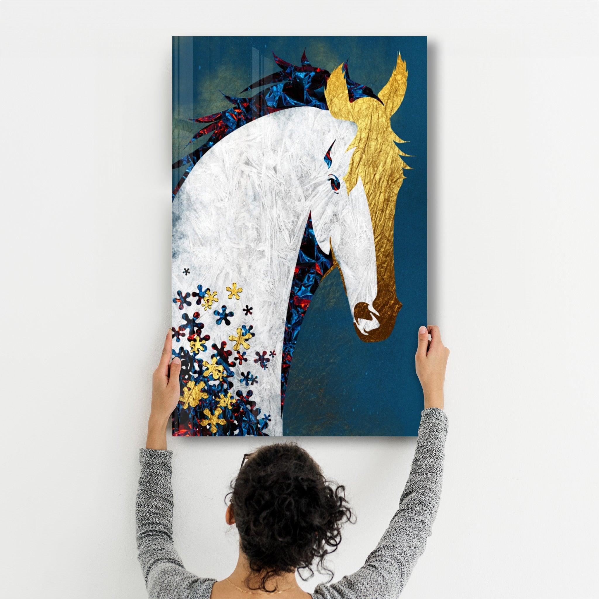 King's Horse | Glass Wall Art - Artdesigna