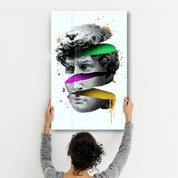 Abstract Colorful Face | Glass Wall Art - Artdesigna