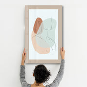 Shapes and Woman Portrait V3 | Glass Wall Art - Artdesigna