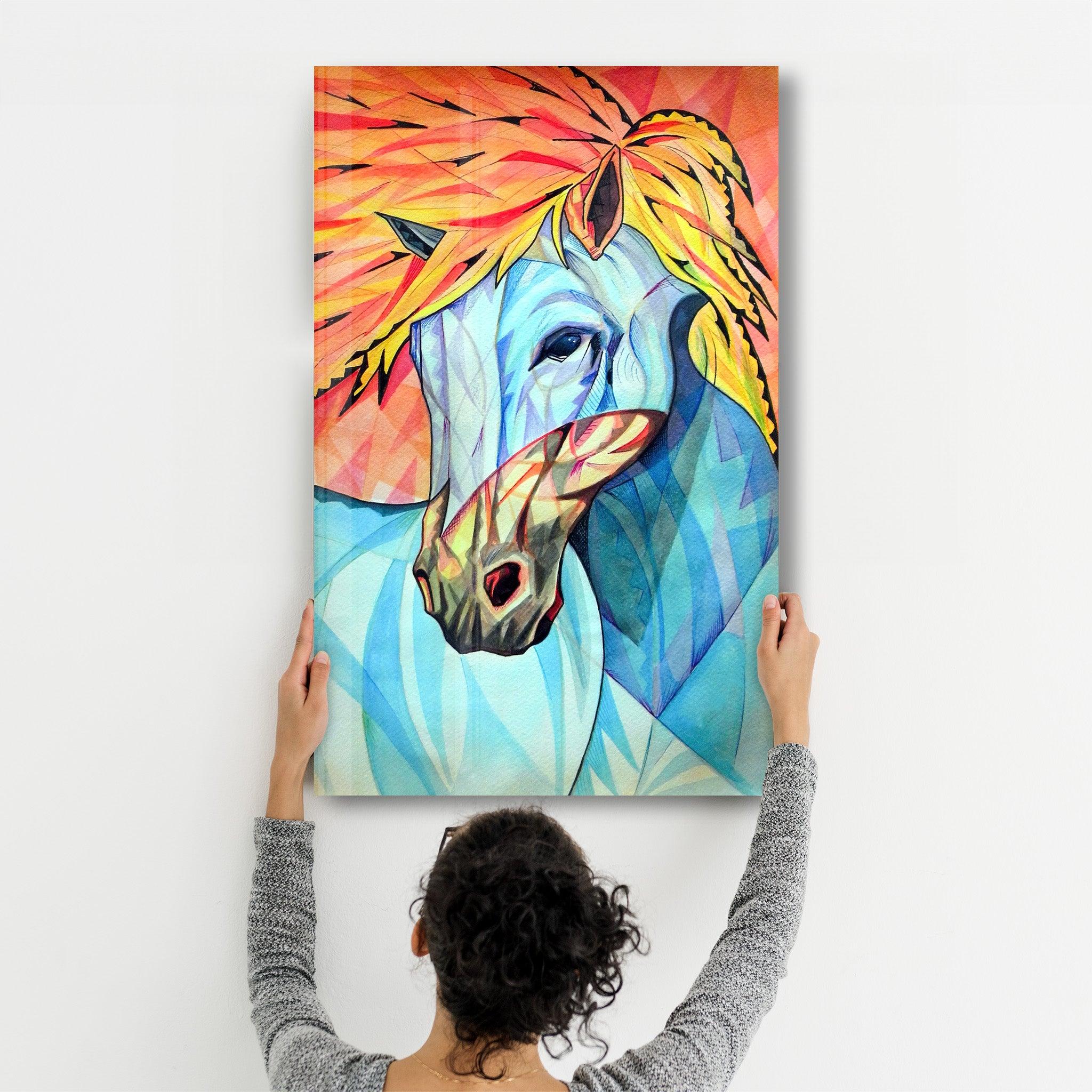 Cool Horse | Glass Wall Art - Artdesigna