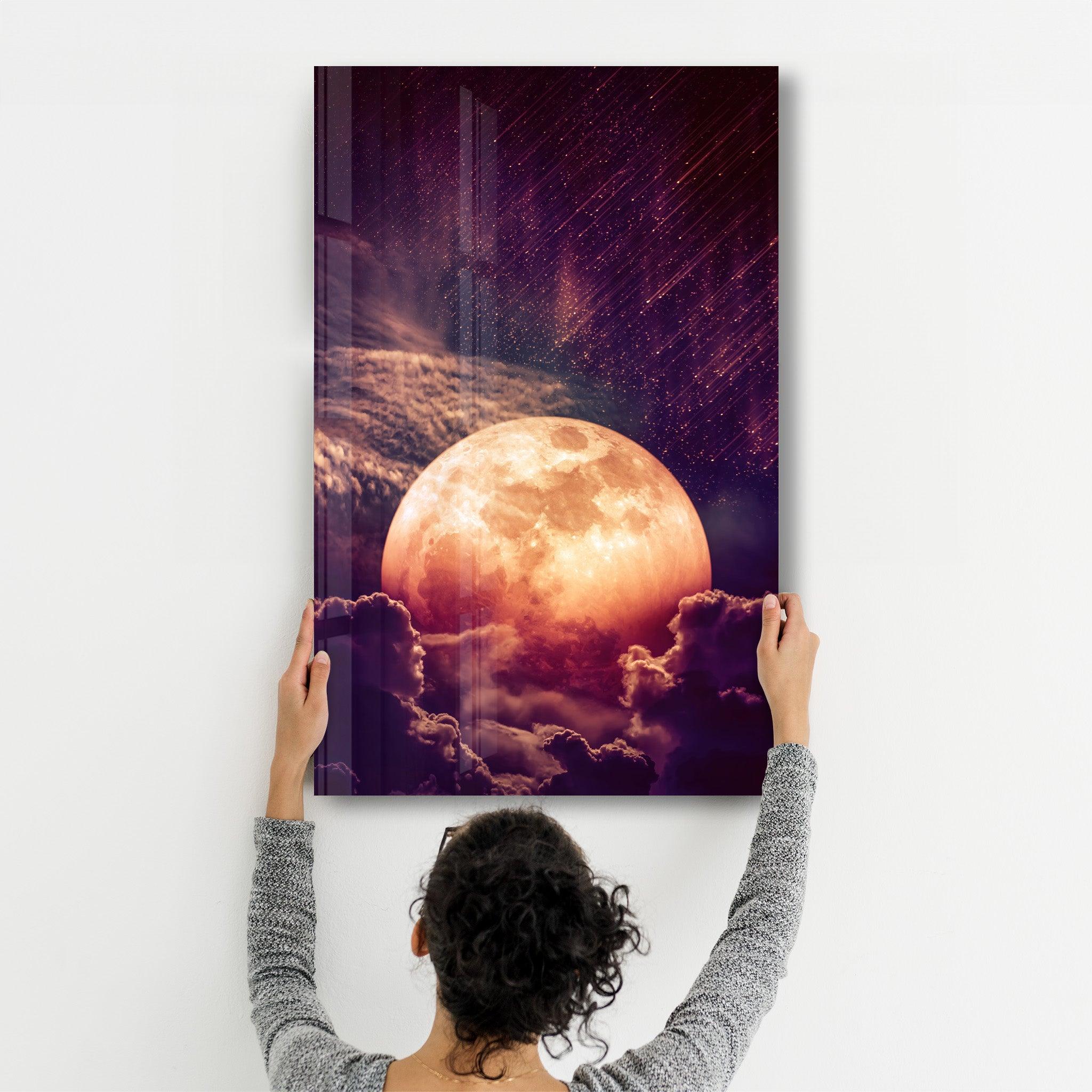 Meteor Shower | Glass Wall Art - Artdesigna